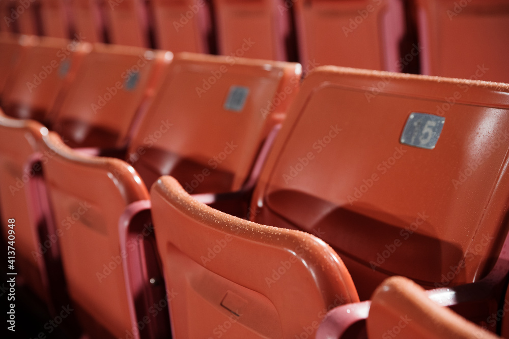 Empty seats at American football stadium Empty seats at American football stadium