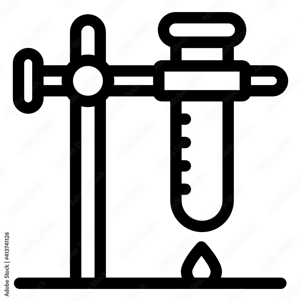 Modern icon of retort stand, lab experiment
Modern icon of retort stand, lab experiment