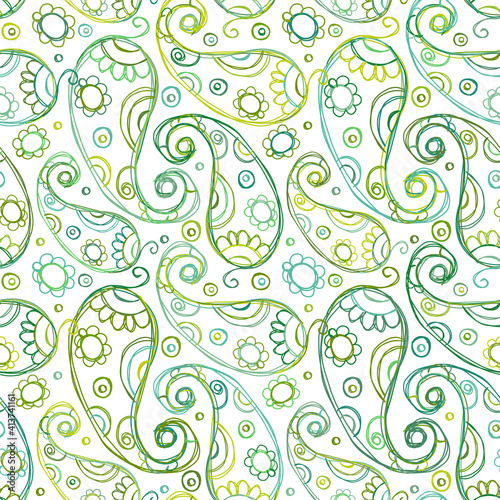 Paisley ornament, seamless pattern for your design