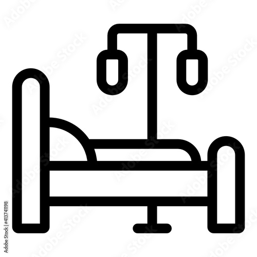 
An icon design of patient bed, editable vector 
