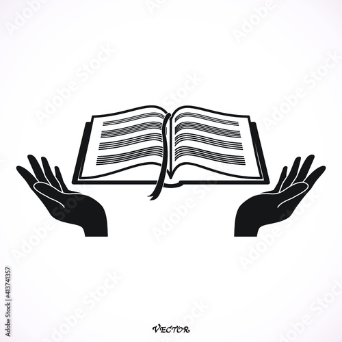  Hands giving the book icon - vector illustration. sign design.
