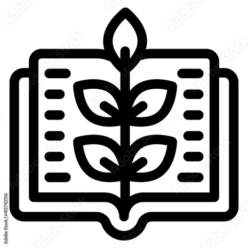 
Leaves denoting linear icon of eco book
