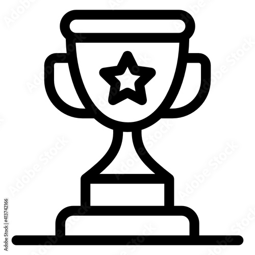 
Star trophy in linear style icon, editable vector
