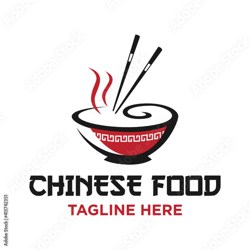 Chinese Logo Design Template Inspiration, Vector Illustration. Restarurant Logo.