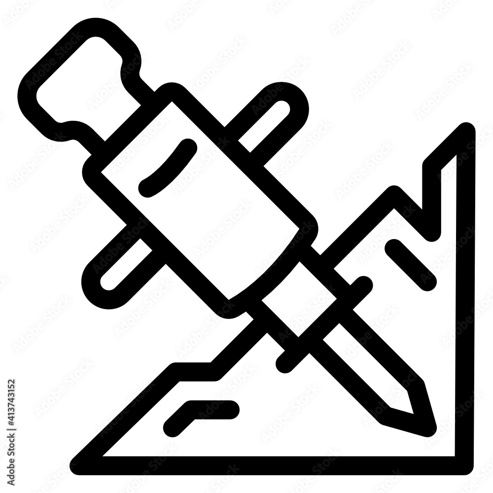 An icon of drill mining in linear design
An icon of drill mining in linear design