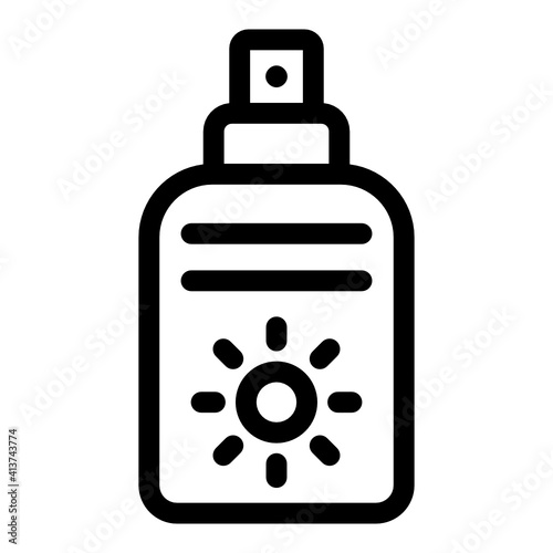 
Sun ointment linear style icon, editable vector 
