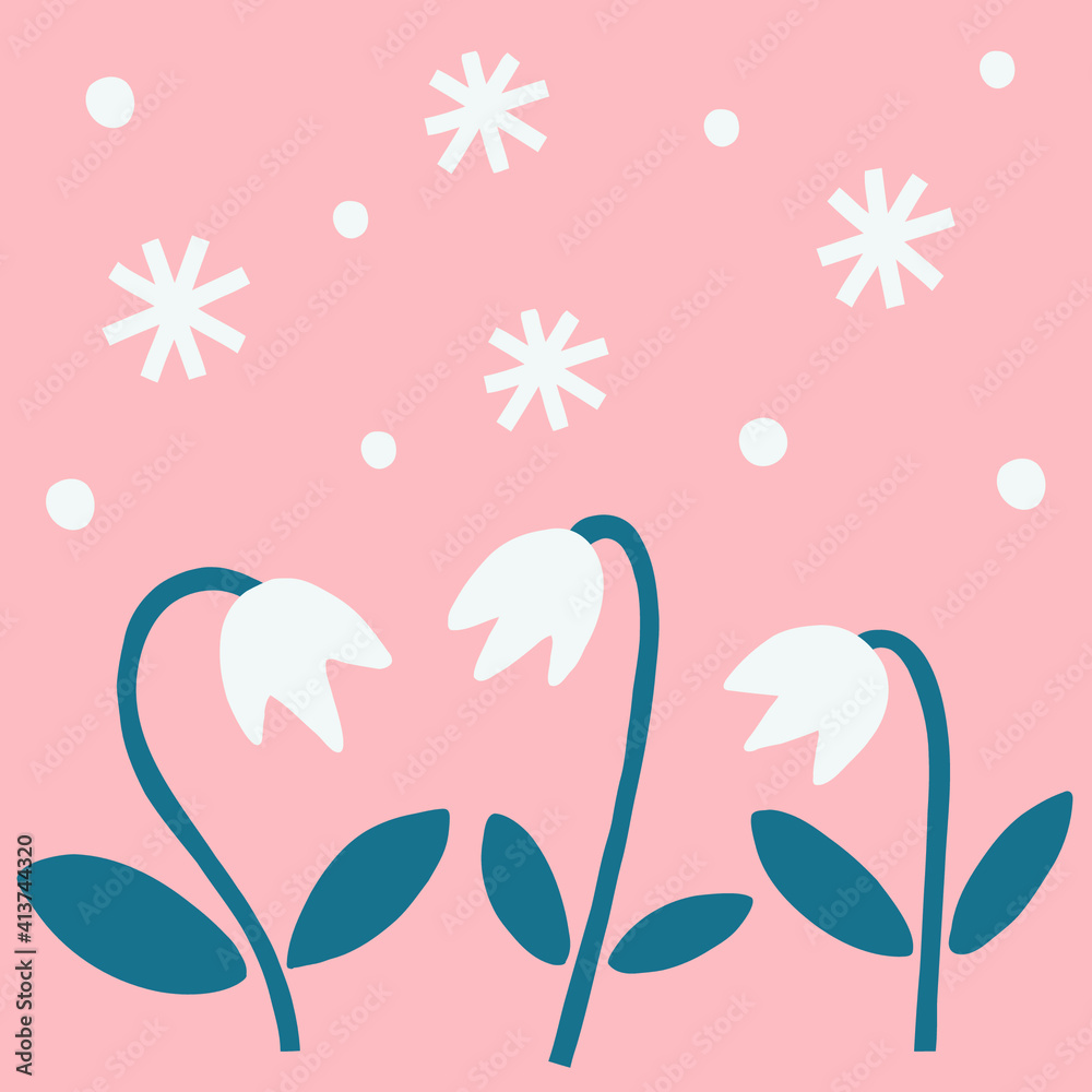 Hand drawn floral pattern. Illustration for postcard, poster, decor, fabric Hand drawn floral pattern. Illustration for postcard, poster, decor, fabric