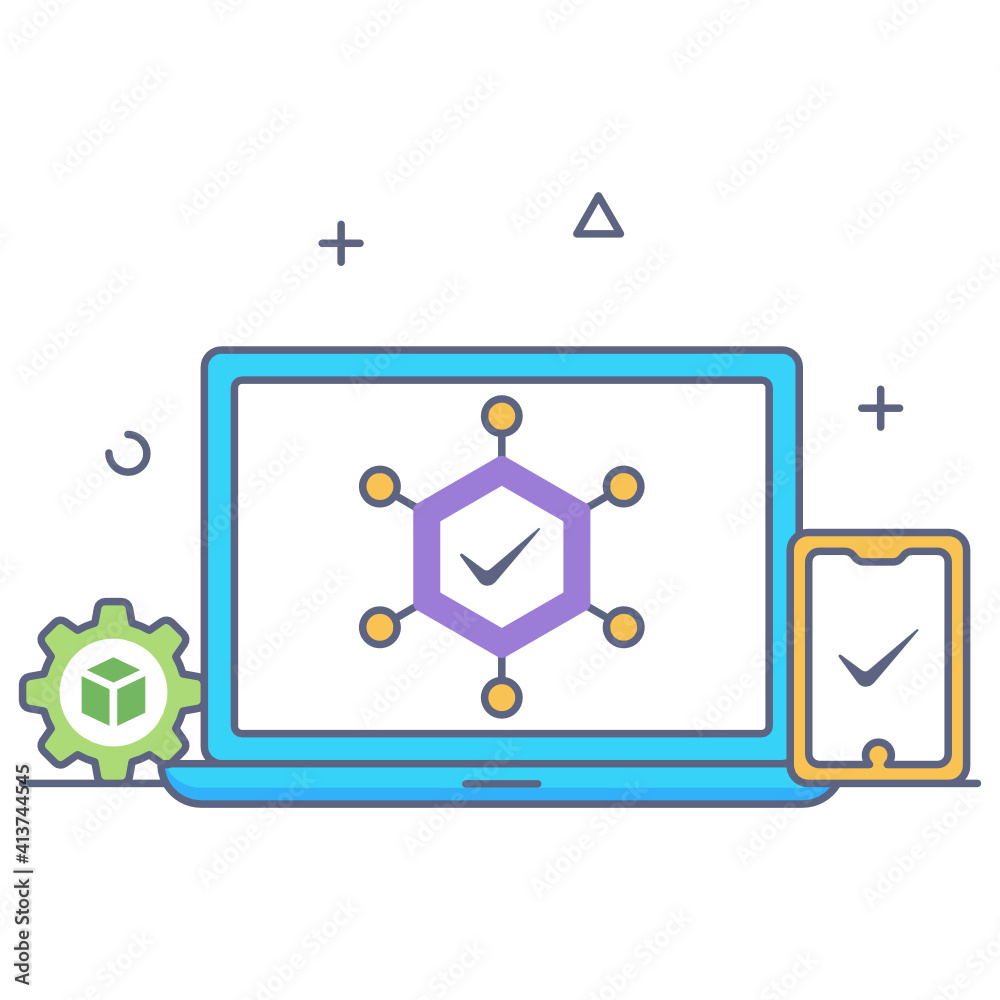 Blockchain nodes in flat conceptual icon, digital currency network
Blockchain nodes in flat conceptual icon, digital currency network