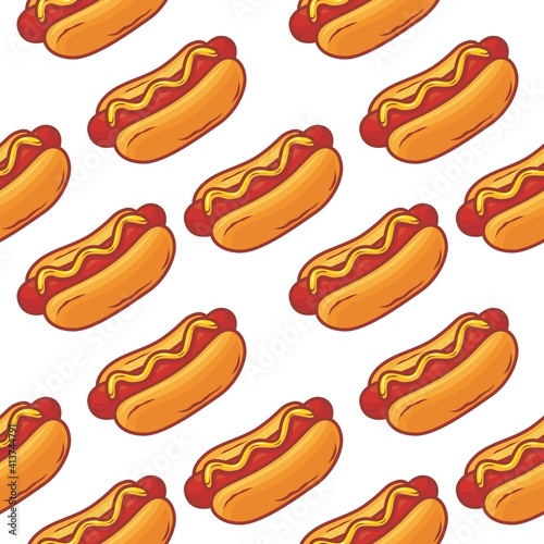 Hotdog pattern background 