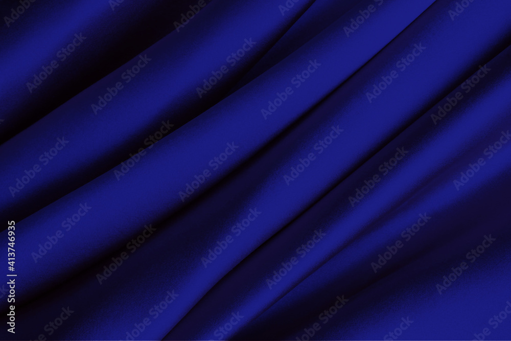 Obraz premium シルクのドレープ 青
