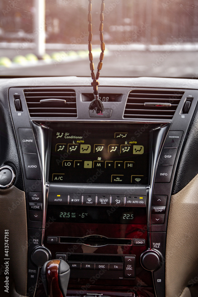 Front control panel of a modern car