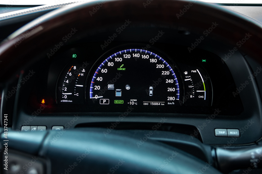 The interior of the electric car