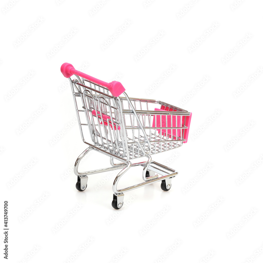 Classic shopping cart (trolley) isolated on white background