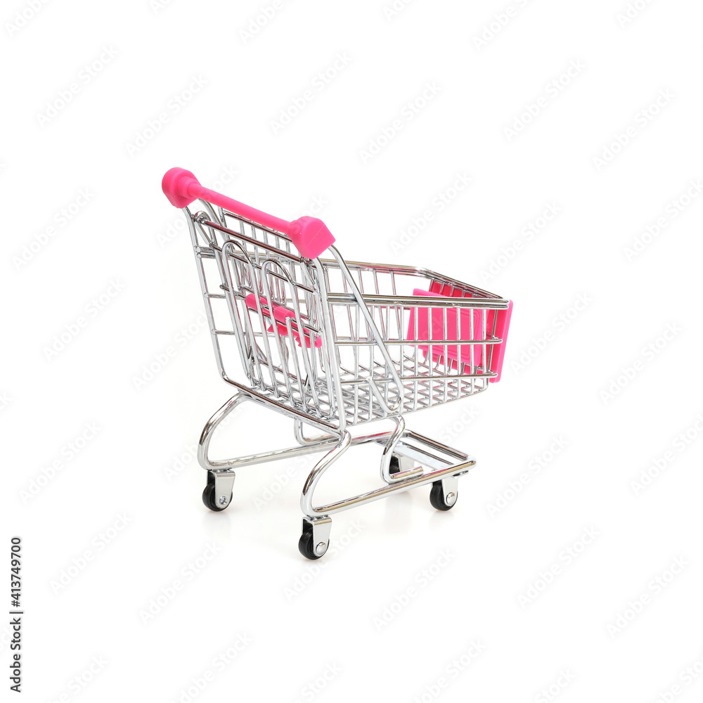 Classic shopping cart (trolley) isolated on white background Classic shopping cart (trolley) isolated on white background