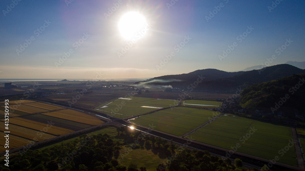 Springtime Fields in Isahaya City, Nagasaki Prefecture by drone_08