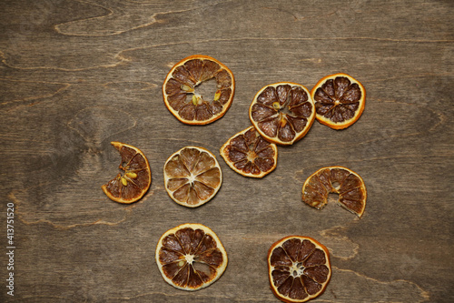Dried fruit on colored background. Pattern of a fruit frips. Healthy eating © LimeSky