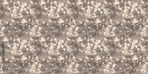 Beige Rough Grunge Effect. Aged Old Stone Surface. Dirty Crack Paper. Brown Distress Brush Background. Ancient Paint Wallpaper. Retro Grain Pattern. Dirt Border. Abstract Grunge Effect.