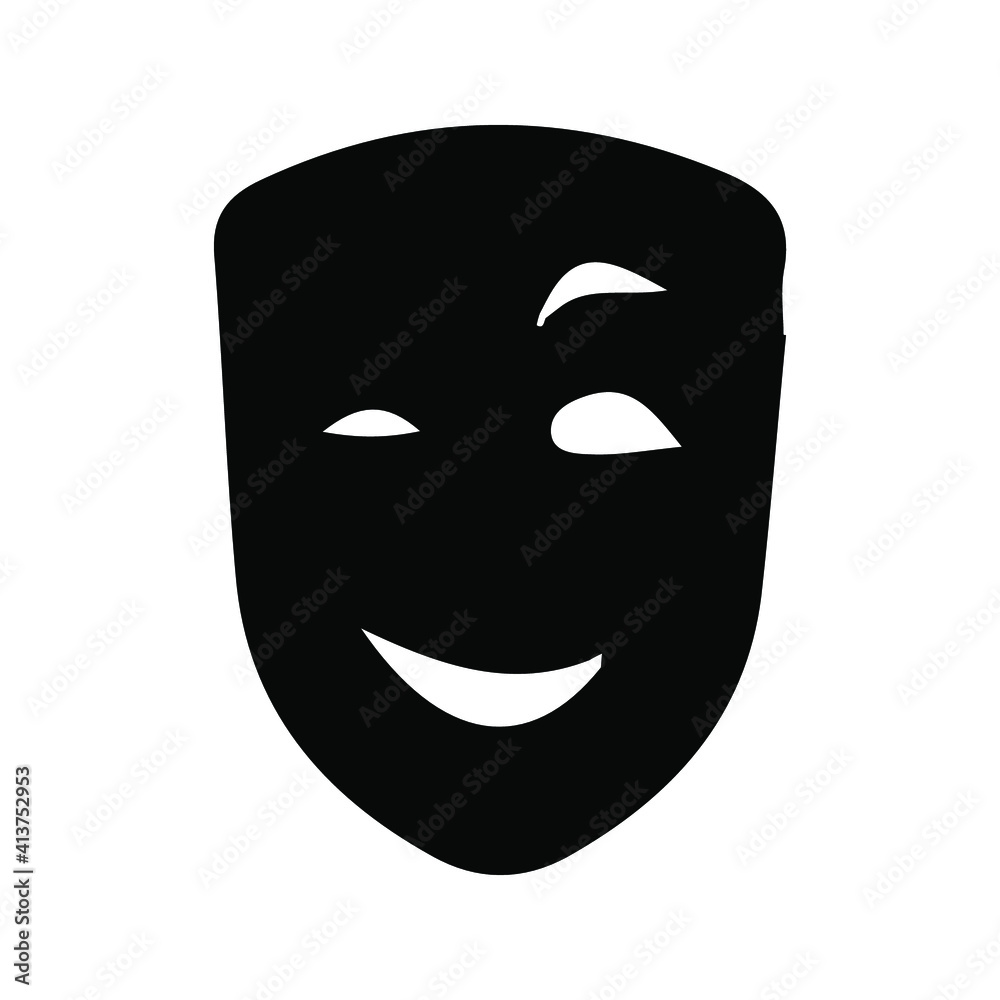 theater mask vector icon