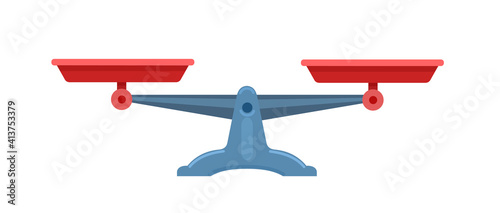 Weighing scale, isolated on white background. Vector flat illustration.