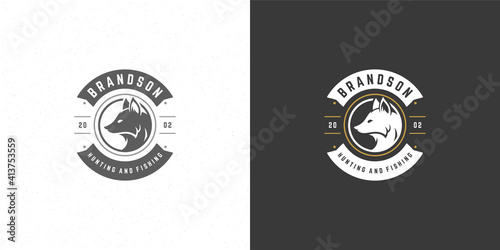 Fox head logo emblem vector illustration silhouette for shirt or print stamp