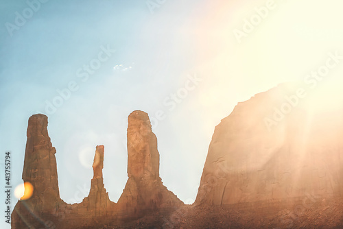 lens flare over sandstone formations, Arizona photo