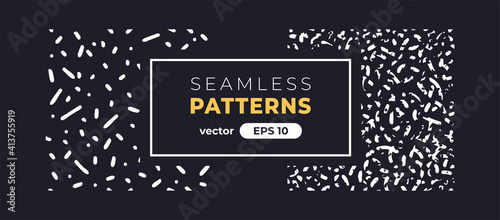 Seamless abstract pattern. Halftone grain. Grunge noise texture set. Vector illustration eps10. Creative artistic collection. Flat style. Pencil, ink paint strokes. Background template.