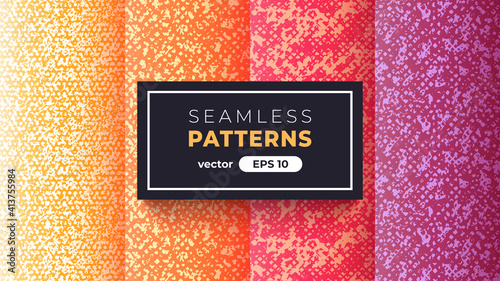 Seamless abstract pattern. Halftone grain. Grunge noise texture set. Background template. Vector illustration eps10. Creative artistic collection. Flat style. Ink paint strokes.