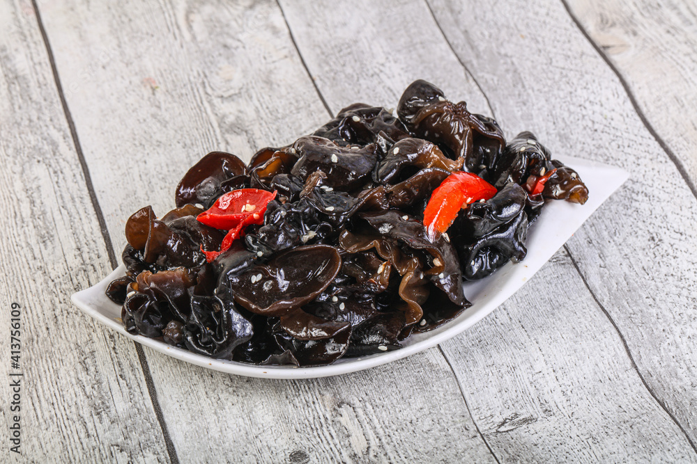 Pickled asian jelly ear fungus mushroom