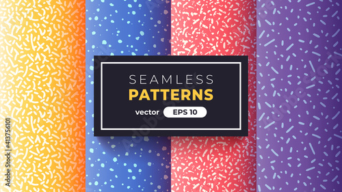 Seamless abstract pattern. Halftone grain. Grunge noise texture set. Background template. Vector illustration eps10. Creative artistic collection. Flat style. Ink paint strokes.