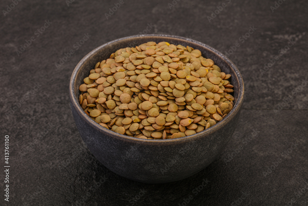Vegan cuisine - Dry lentil heap Vegan cuisine - Dry lentil heap