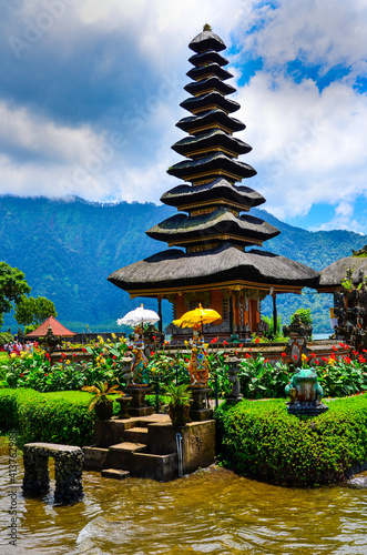 The view of the Ulun Danu Bratan temple in Bali, Indonesia