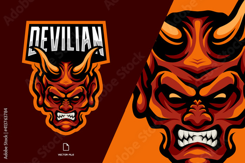 red devil mascot logo character