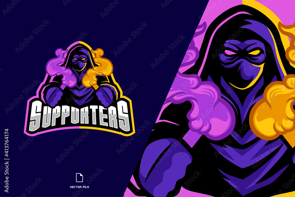 Fototapeta premium football supporters mascot logo illustration