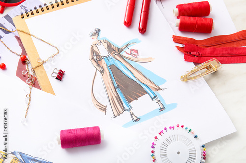 Fashion designer workplace ...