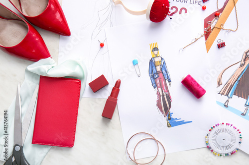 Fashion designer workplace ...