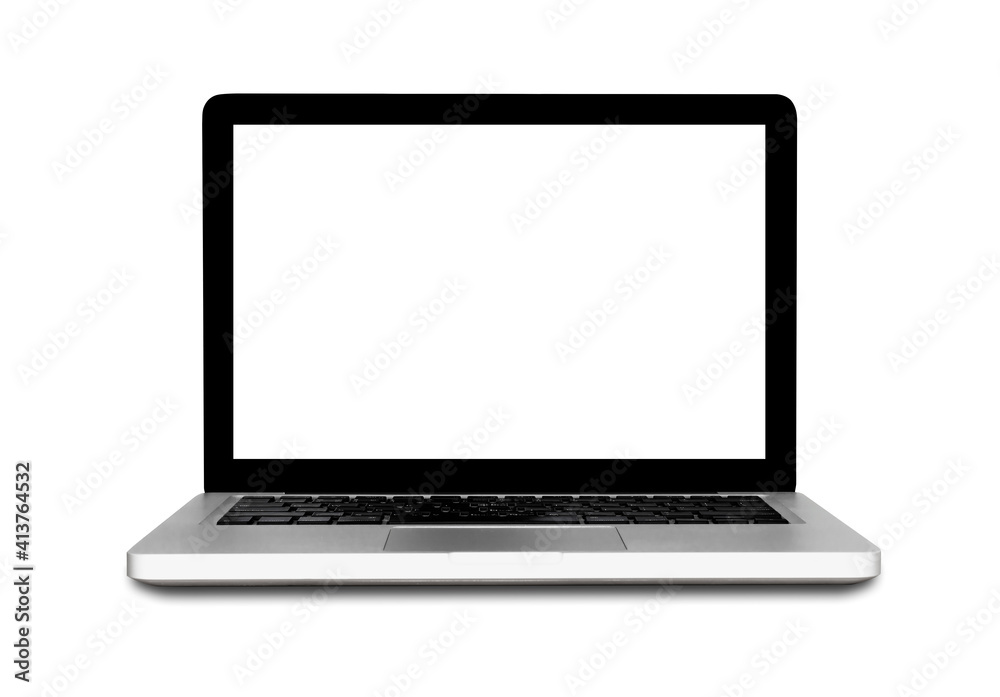Front side of laptop 13 inch with copy space isolated on white background, high resolution image Front side of laptop 13 inch with copy space isolated on white background, high resolution image