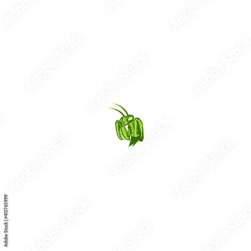 mantis cartoon logo design template 1