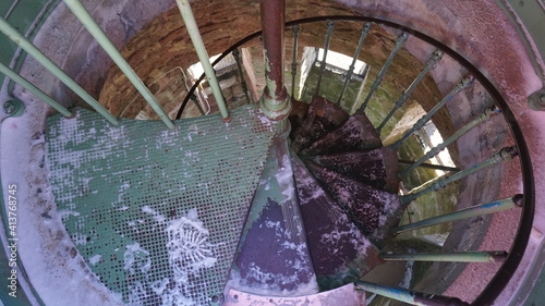 the stairs on the top of the Friedrichsturm on the Badener Hoehe in the Nordschwarzwald (Northern Black Forest) close to Baden-Baden in the region Baden-Wuerttemberg, Germany, in February photo