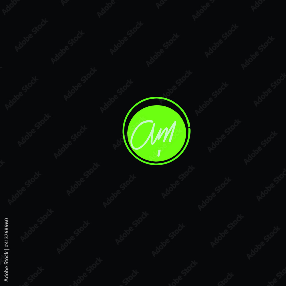 AM initial handwritten calligraphy, for monogram and logo AM initial handwritten calligraphy, for monogram and logo