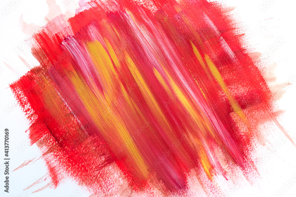 abstract red and yellow hand painted strokes