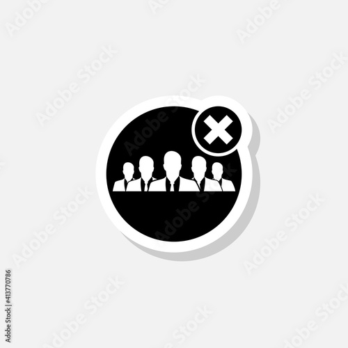 No Meeting Sticker Icon. No gathering sign