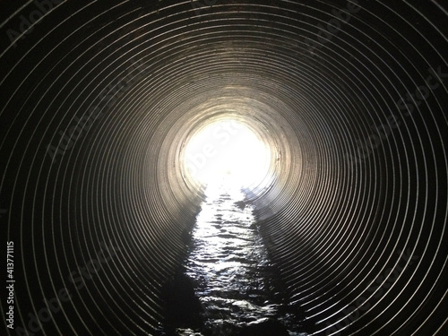 Interior of sewage tunnel