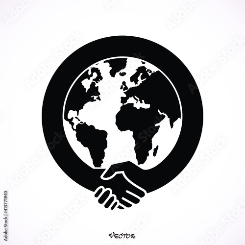 Handshake abstract sign vector design template. Business creative concept. vector illustration.