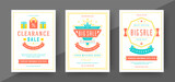 Sale banners or posters templates design with retro decoration