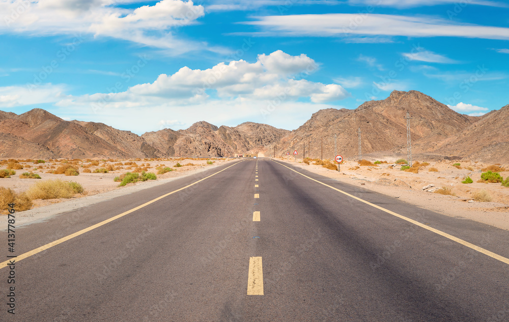 Road in egyptian desert