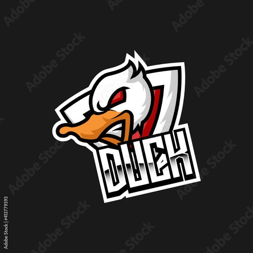 Duck e-sport logo design mascot © Guavanaboy