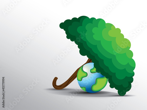 Tree saves the earth and life from global warming and climate change.