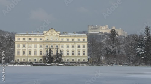 Leopoldskron Castle in Winter, Salzburg, Austria photo