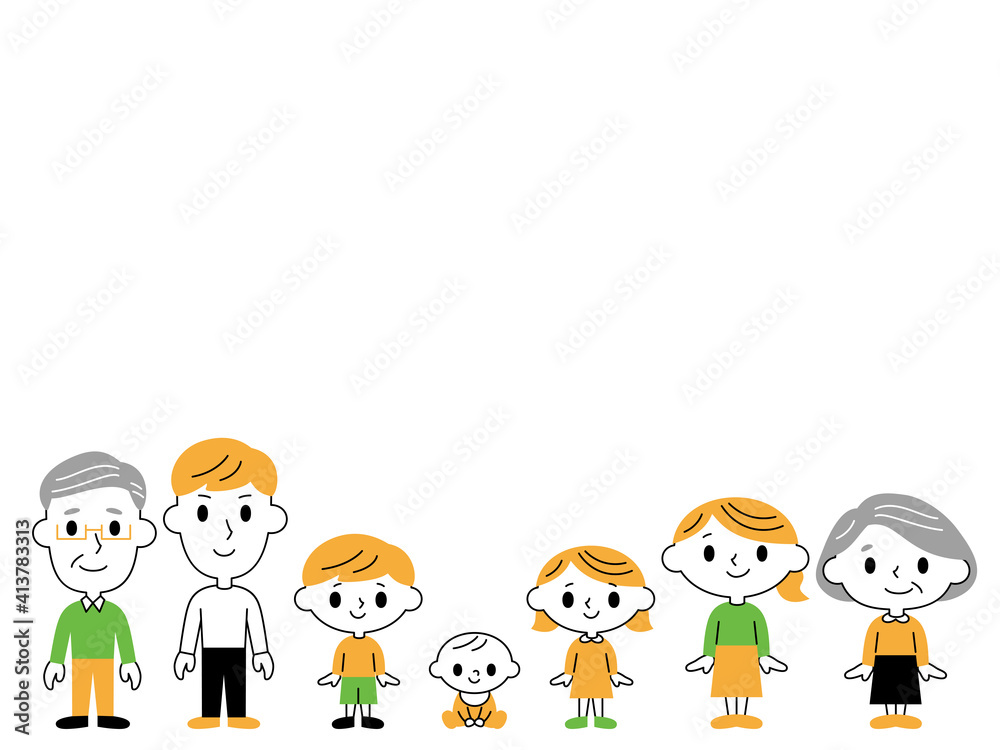 Family vector illustration かわいい家族の背景、フレーム Family vector illustration かわいい家族の背景、フレーム