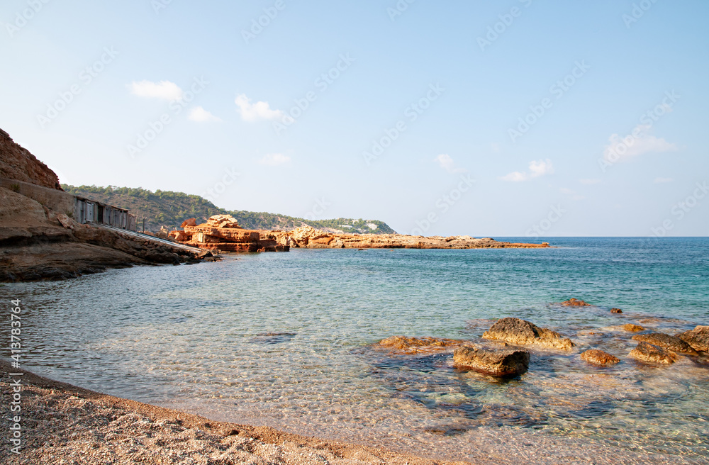 Different details of the tourist island of Ibiza in Spain 